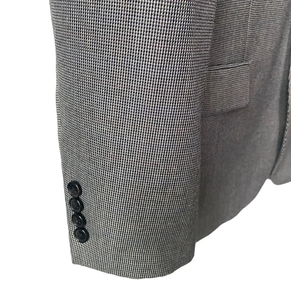 Lauren Ralph‎ Lauren Gray Brown Black Long Sport Coat Blazer Size 46 Regular